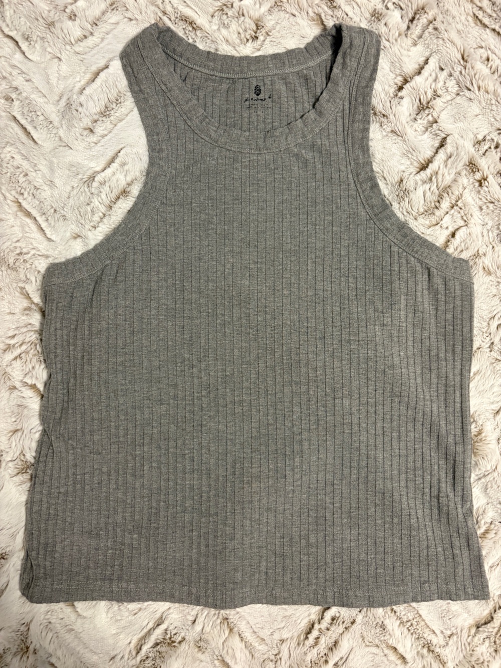 FP Movement by Free People Ribbed Tank Top in Heather Gray